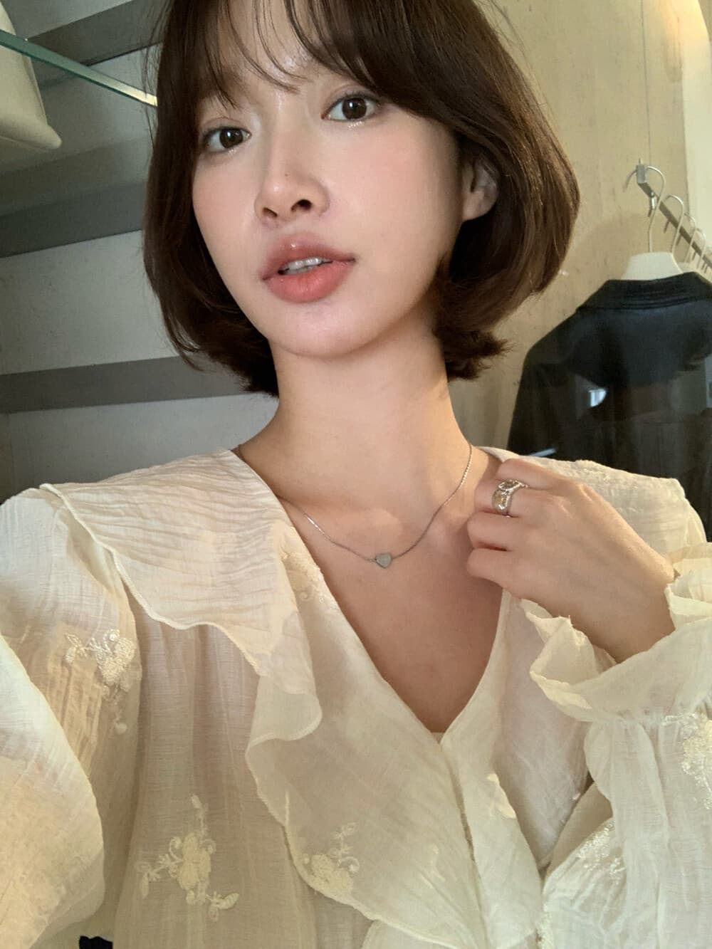 26 봄 요정 가스 어린이 무거운 작업 자수 레이스 칼라 작은 셔츠 이미지 4
