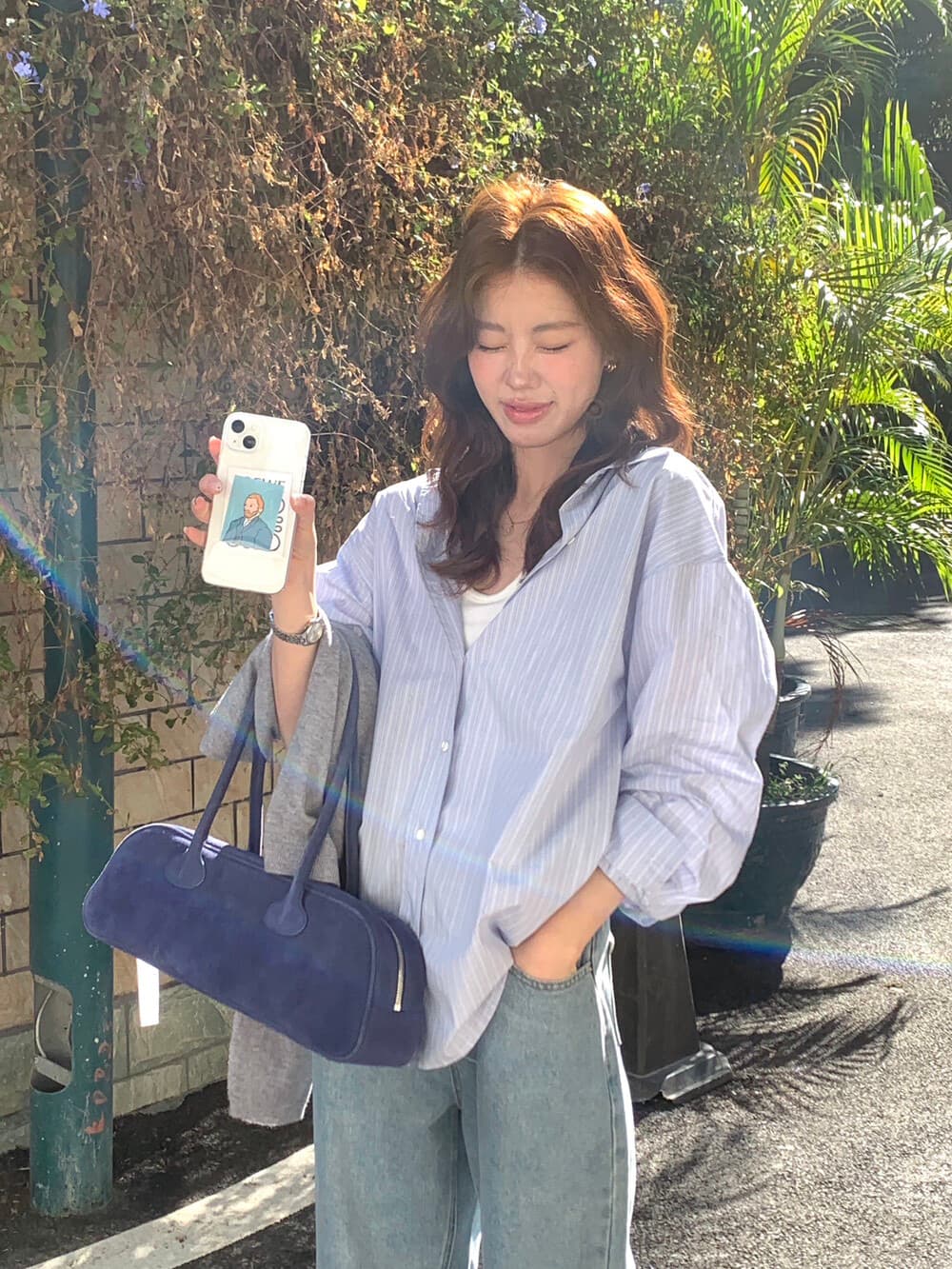 한 부서 품격 스트라이프 스택 착용 디자인 센스 루즈핏 다용도 슬림해 보이는 스트라이프 셔츠 상세 이미지 7