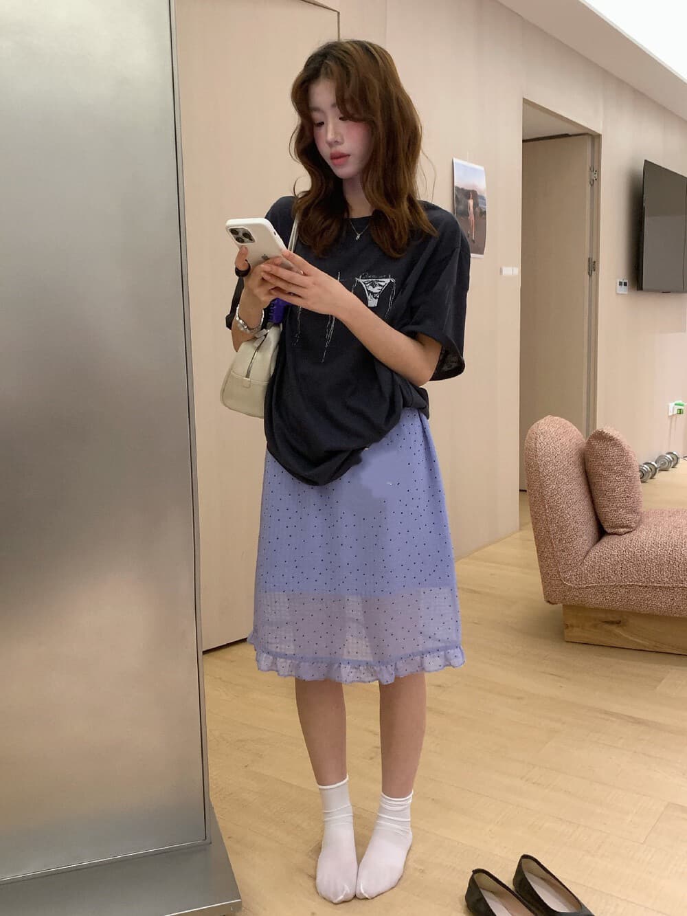 있음 밖으로 한 부서 외국 가스 다용도 레이스 질감 센스 패션 반신 스커트 상세 이미지 6