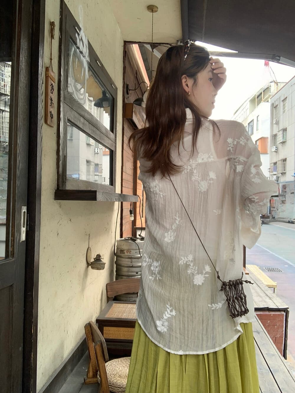 슈퍼 폭발 프랑스식 자수 휴식 센스 자카드 주간 실크 셔츠 상세 이미지 13