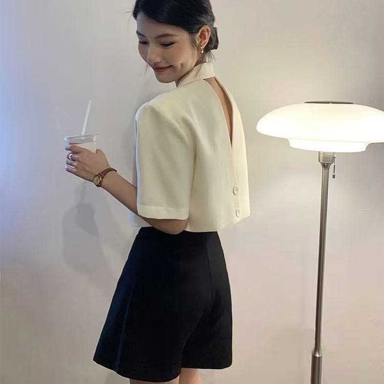 한 부서 ins 품격 디자인 섹션 절묘한 작은 대중 디자인 섹션 짧은 외투 있음 매칭 반바지 상세 이미지 2