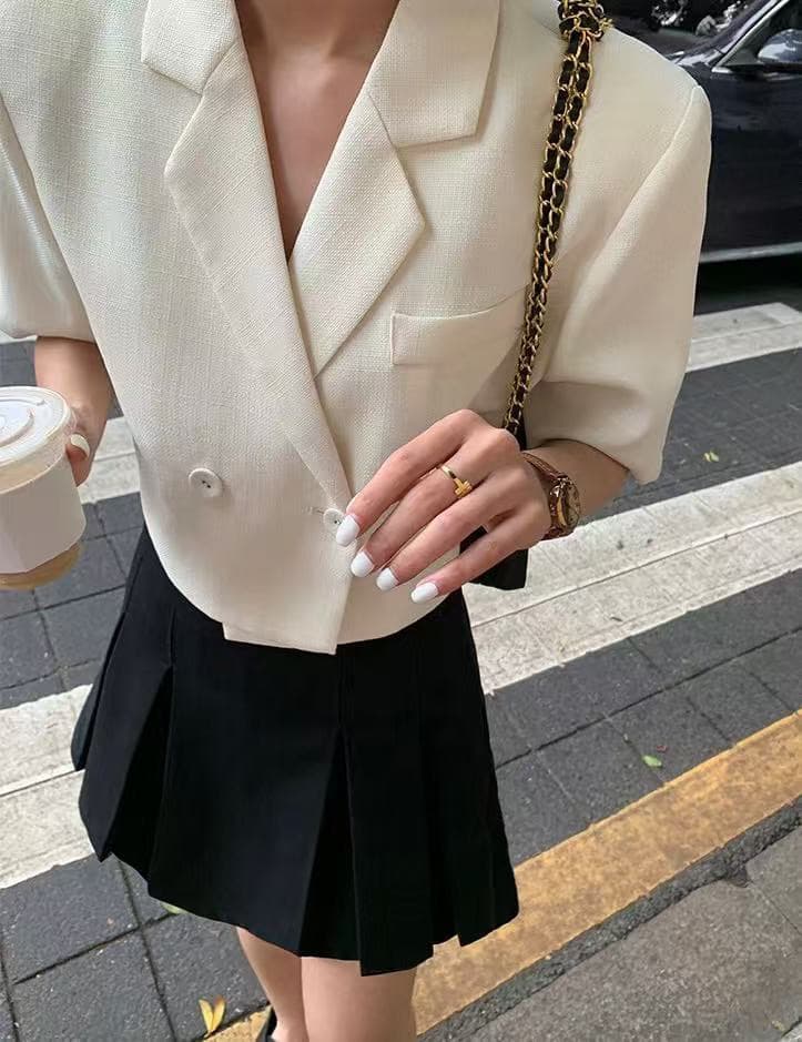 한 부서 ins 품격 디자인 섹션 절묘한 작은 대중 디자인 섹션 짧은 외투 있음 매칭 반바지 상세 이미지 7