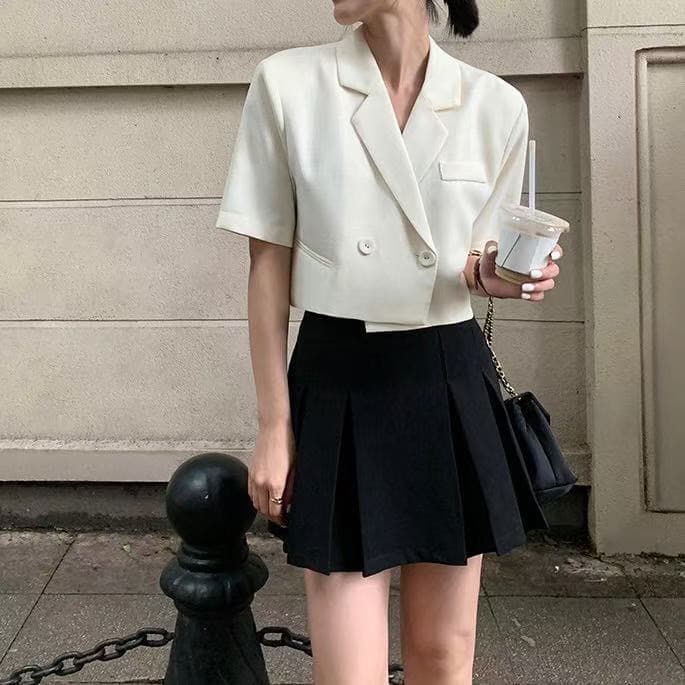 한 부서 ins 품격 디자인 섹션 절묘한 작은 대중 디자인 섹션 짧은 외투 있음 매칭 반바지 상세 이미지 8