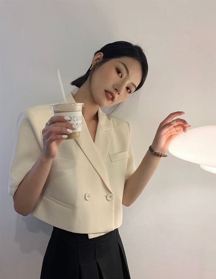한 부서 ins 품격 디자인 섹션 절묘한 작은 대중 디자인 섹션 짧은 외투 있음 매칭 반바지 상세 이미지 11