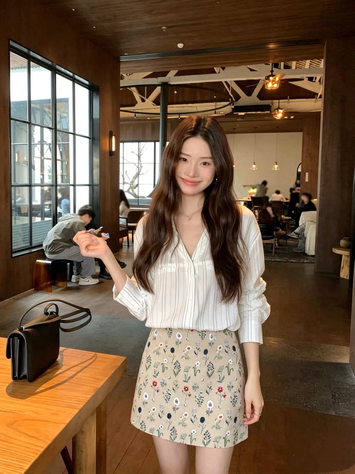 26 여름 켜기 새로운 한 부서 미니멀리즘 꽃무늬 자수 하이웨이스트 한 마디 슬림해 보이는 다용도 반신 스커트 상세 이미지 2
