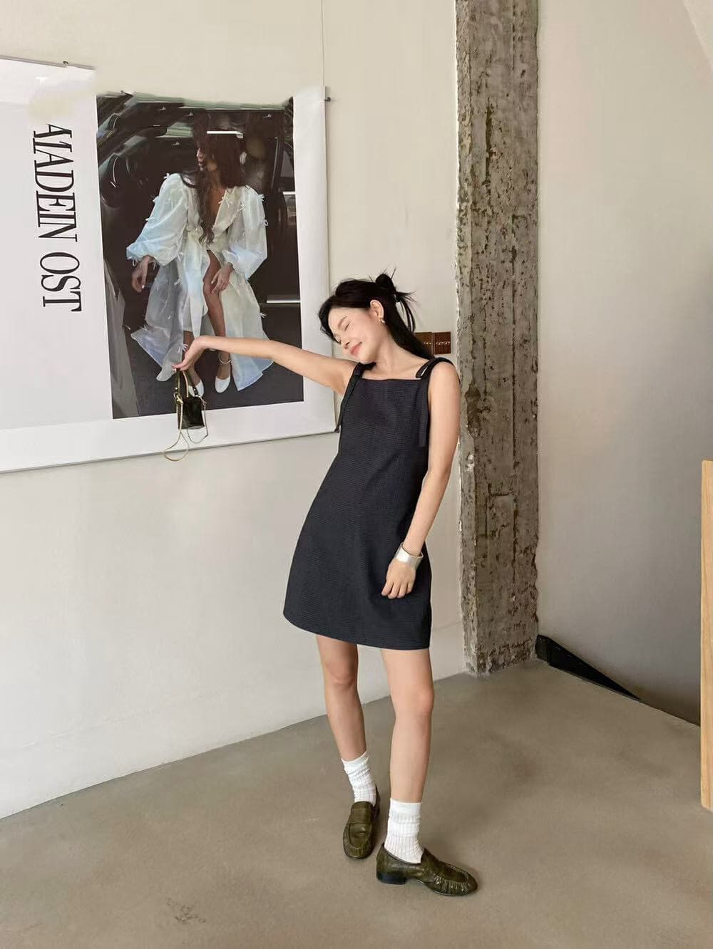 이른 가을 켜기 새로운 miu 부서 이른 가을 패션 체크무늬 몸매 가꾸기 슬림해 보이는 품격 드레스