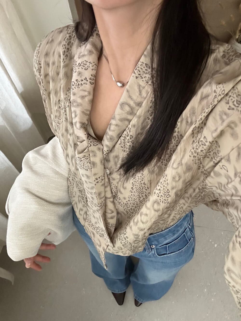 가을 켜기 새로운 한 부서 품격 지성 여성 셔츠 상세 이미지 2