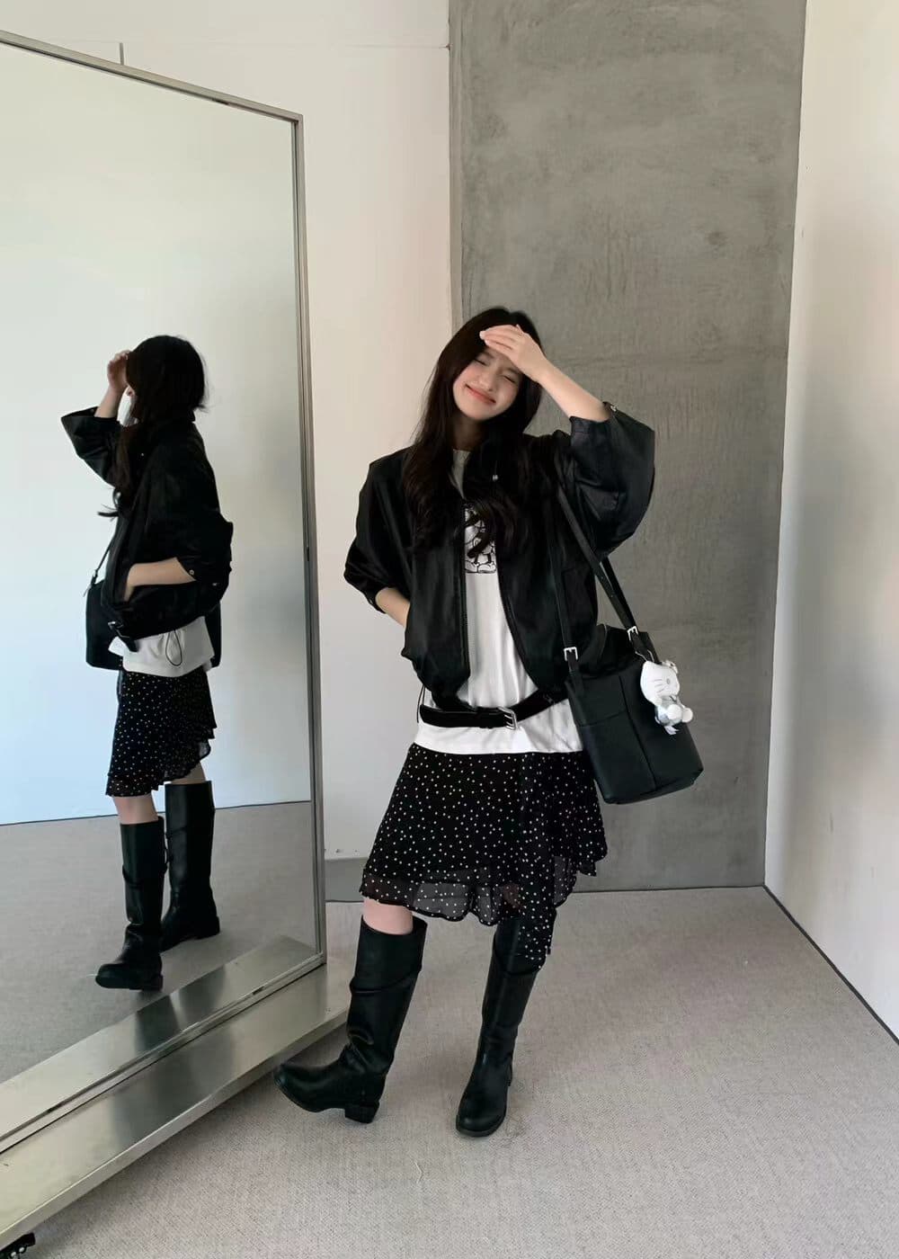 가을 켜기 새로운 한 부서 작은 대중 디자인 네클라인 펌프 로프 기계 자동차 모델 다용도 재킷 가죽 재킷 상세 이미지 12