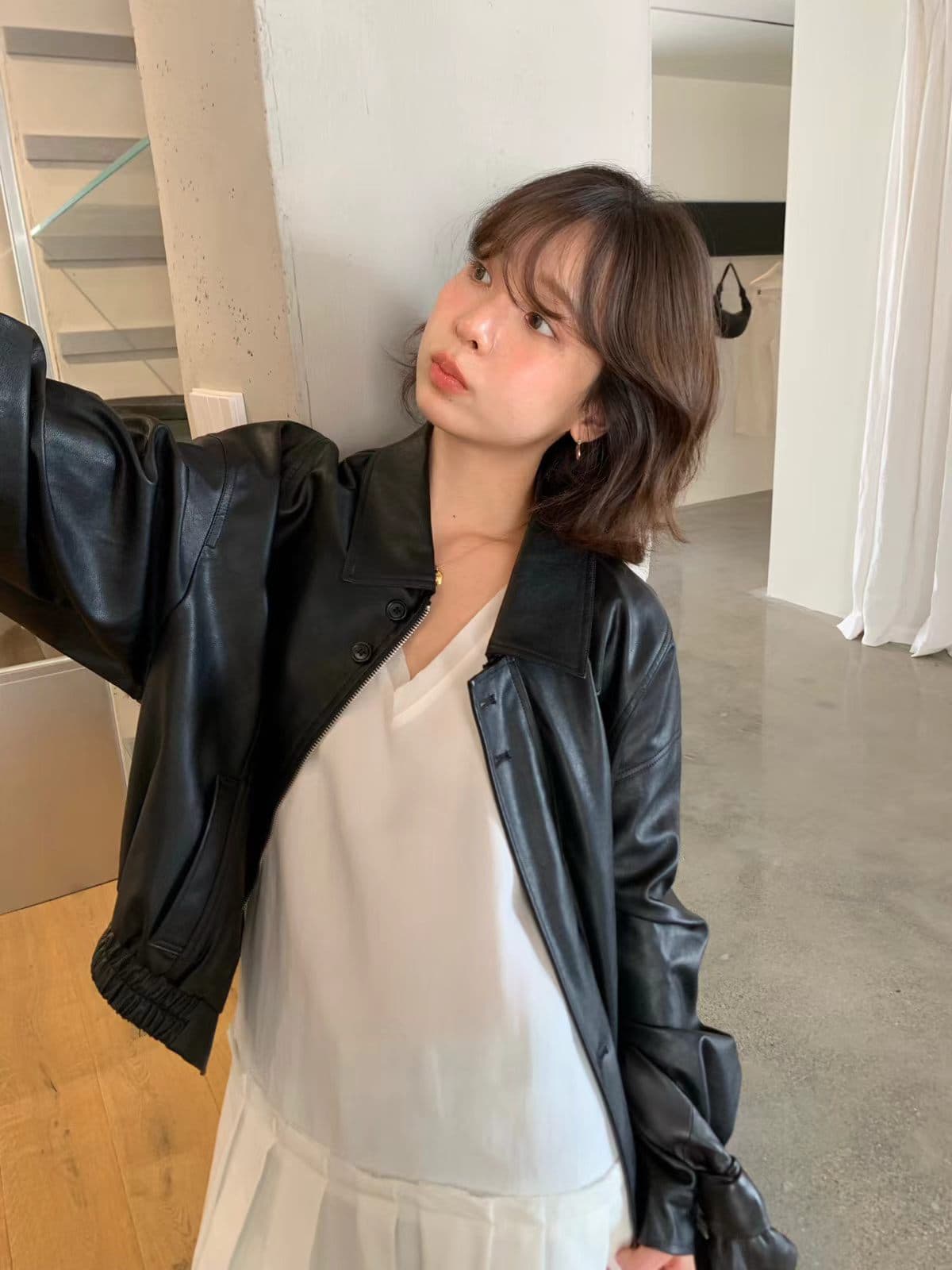 가을 켜기 새로운 한 부서 클래식 패션 품격 높은 품질 잭 가죽 자켓 상세 이미지 1