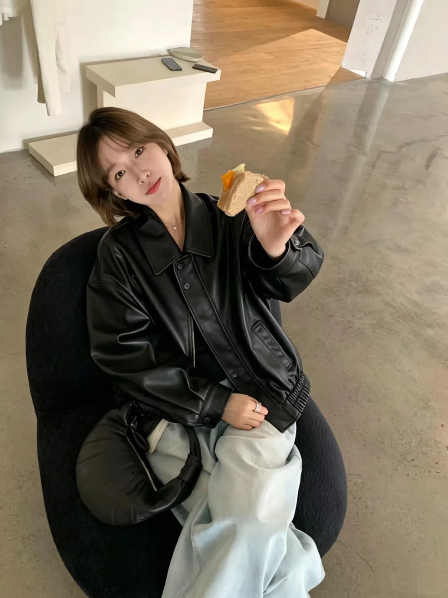 가을 켜기 새로운 한 부서 클래식 패션 품격 높은 품질 잭 가죽 자켓 상세 이미지 5