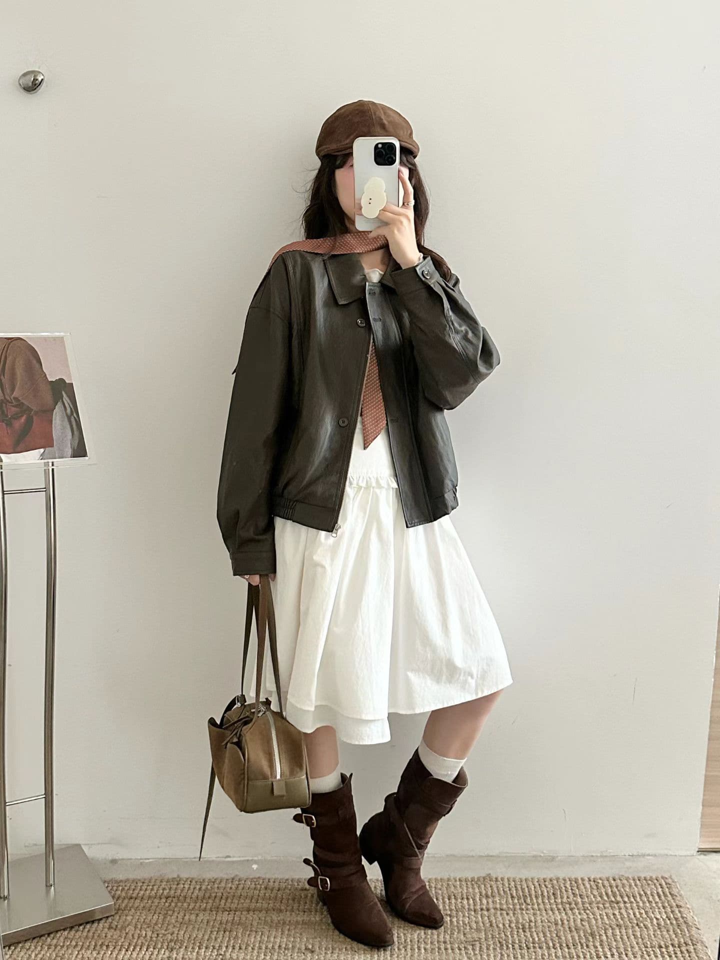 가을 켜기 새로운 한 부서 클래식 패션 품격 높은 품질 잭 가죽 자켓 상세 이미지 7