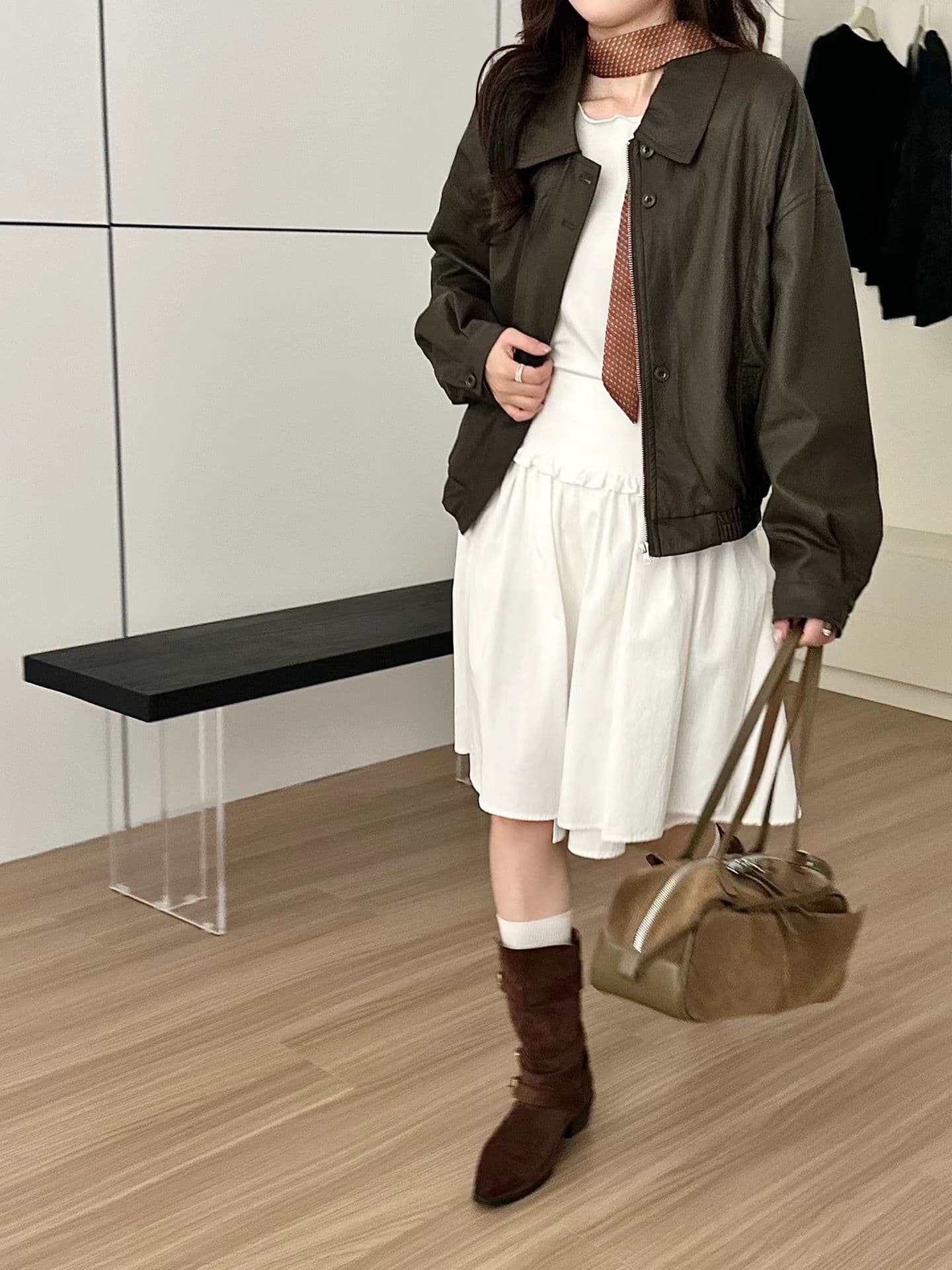 가을 켜기 새로운 한 부서 클래식 패션 품격 높은 품질 잭 가죽 자켓 상세 이미지 9