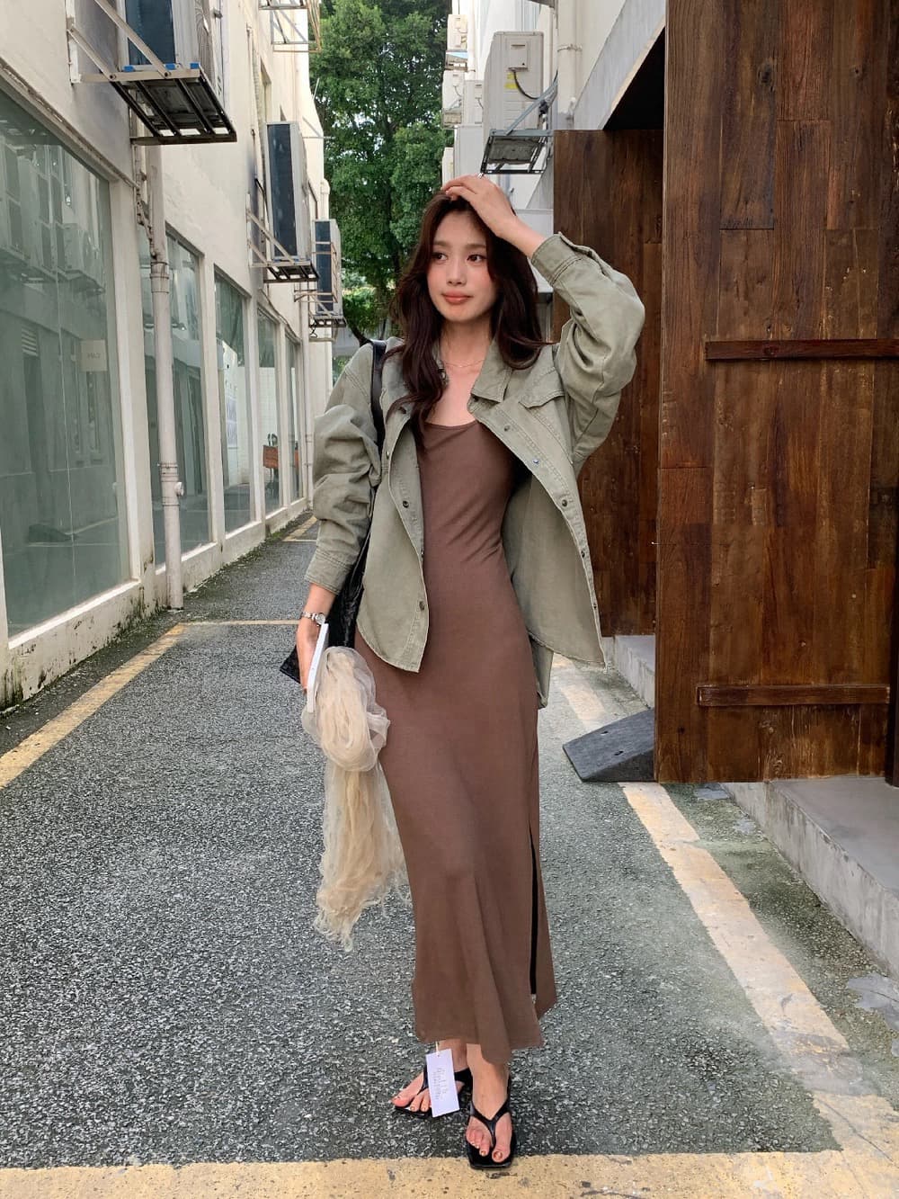 가을 켜기 새로운 파리 주말 레트로 루즈핏 폴로 칼라 워크웨어 셔츠 데님 재킷 상세 이미지 7
