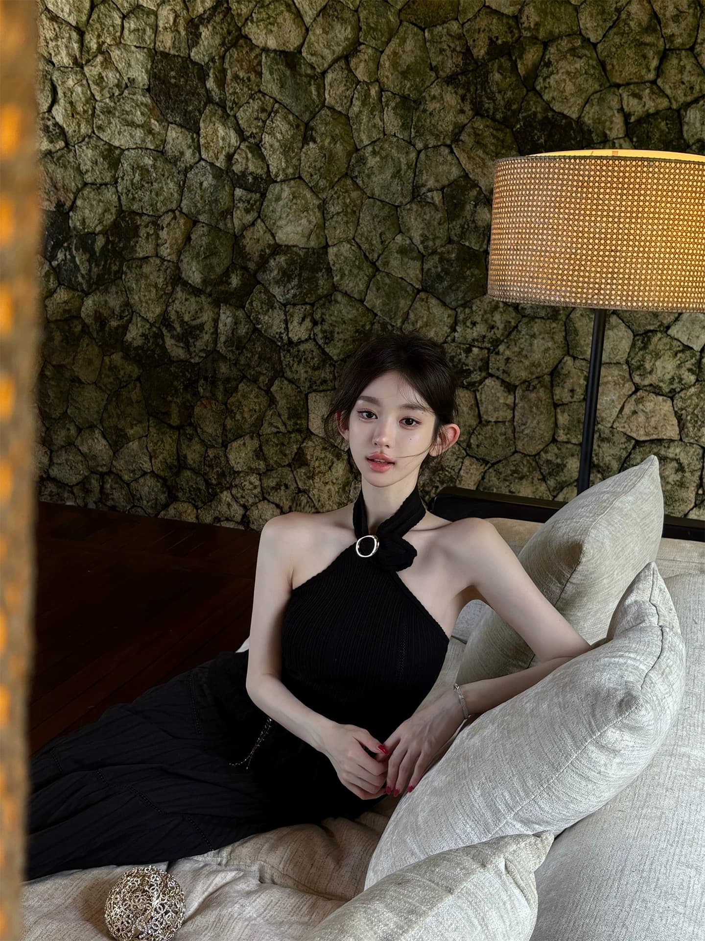 안녕하세요. 팬 팬 청각 장애인 슬림해 보이는 종이 사람들 샤오시엔 행침 목 백리스 니트 조끼 矜贵 품격 맨위 상세 이미지 1