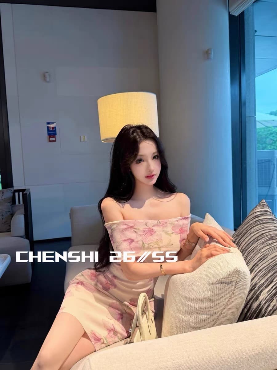 chen shi 옥 여름 얼음 장미 오프숄더 니트 꽃무늬 타이트 스커트 드레스 여름 통기성 한 마디 짧은 치마 이미지 2