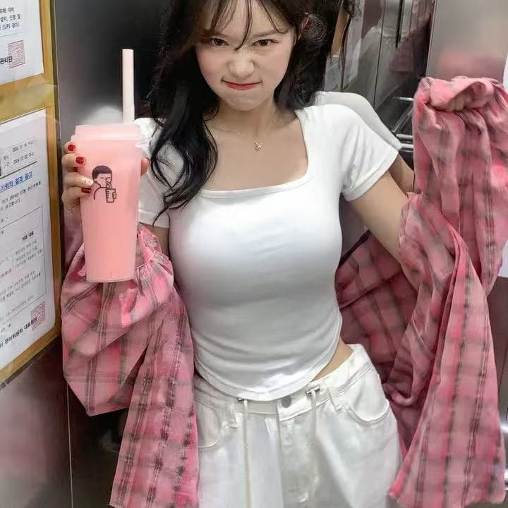 한국 스타일 여름 핑크색 격자 무늬 셔츠 게으른 바람 루즈핏 빅 사이즈 맨위 자외선 차단 의류 여성 레저 셔츠 재킷 트렌디