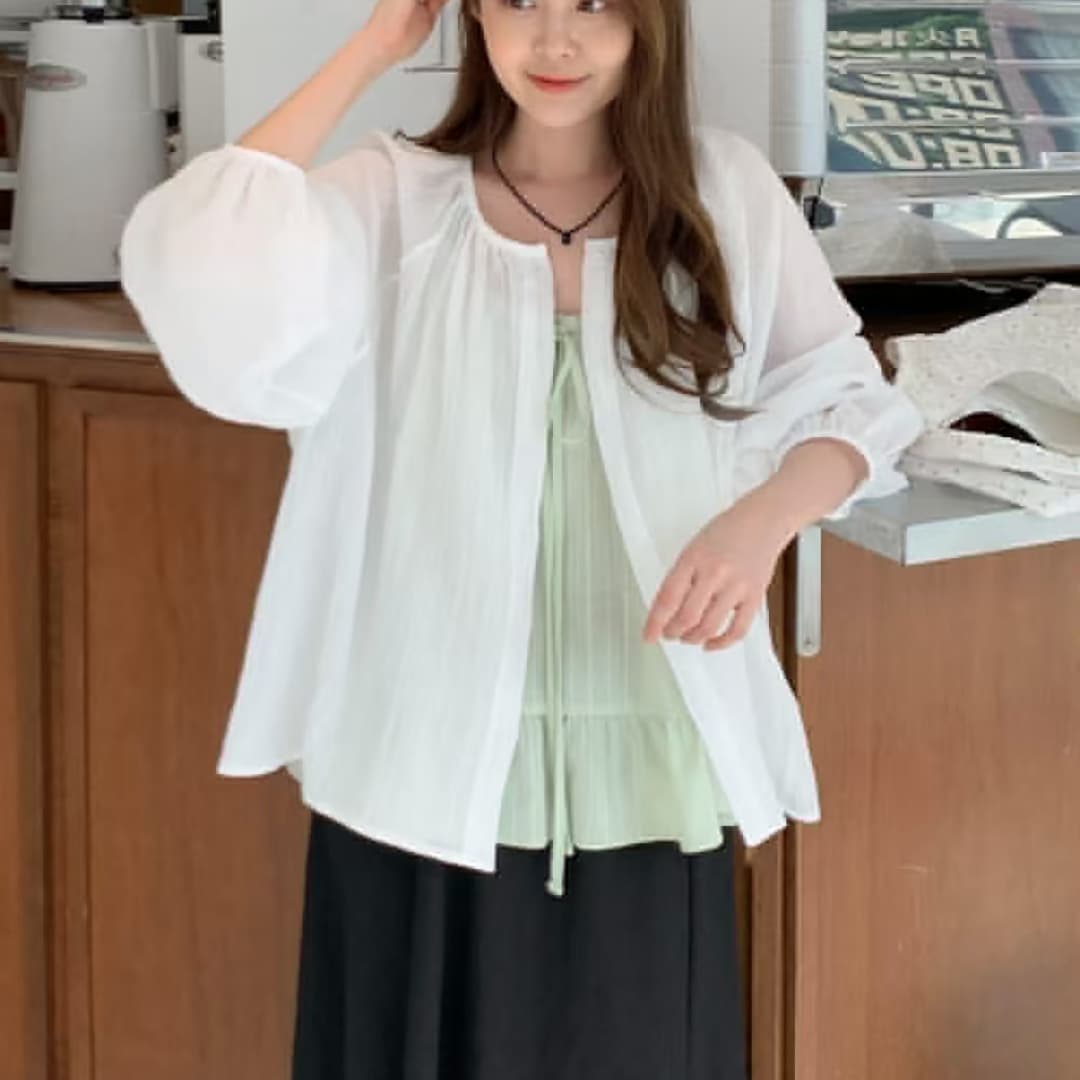 한국 스타일 여름 문예 작은 청신 셔츠 하라주쿠 스타일 캐주얼 패션 미니멀리즘 빅 사이즈 다용도 긴팔 셔츠 맨위 상세 이미지 6