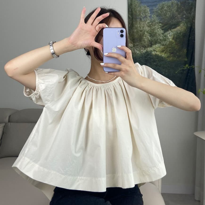 chic 한 부서 여름 프랑스식 미니멀리즘 양면 착용 주름 장식 스트랩 디자인 센스 반팔 셔츠 셔츠 이미지 4