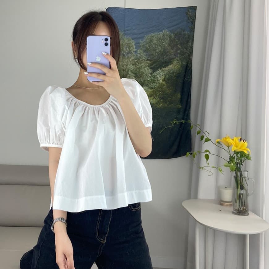 chic 한 부서 여름 프랑스식 미니멀리즘 양면 착용 주름 장식 스트랩 디자인 센스 반팔 셔츠 셔츠 이미지 3