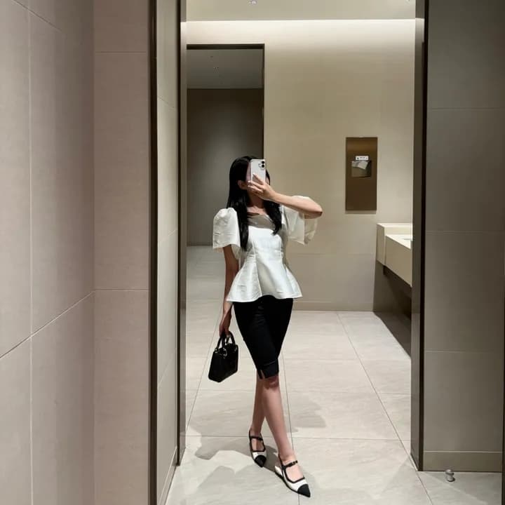 chic 한국 여름 프랑스식 외국 가스 빛 럭셔리 거품 소매 품격 몸매 가꾸기 궁정 다용도 셔츠 맨위 상세 이미지 7