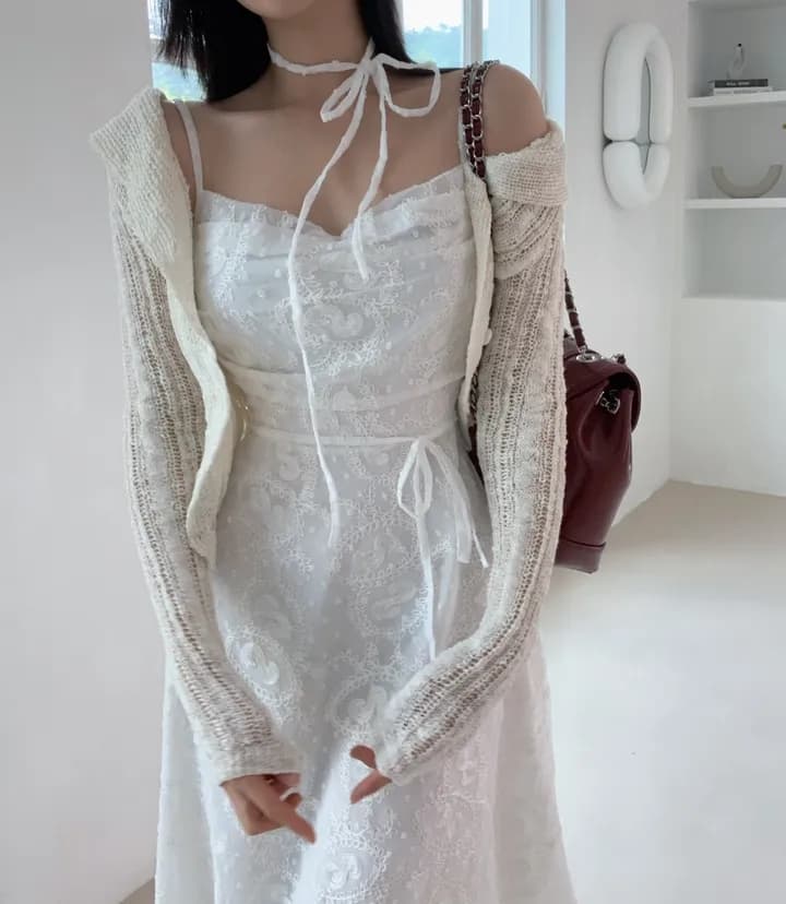 ins 한 부서 여름 부드러운 패션 레이스 섹시함 백리스 밴딩 레이스업 허리 수축 다용도 슬립 드레스 드레스 이미지 2