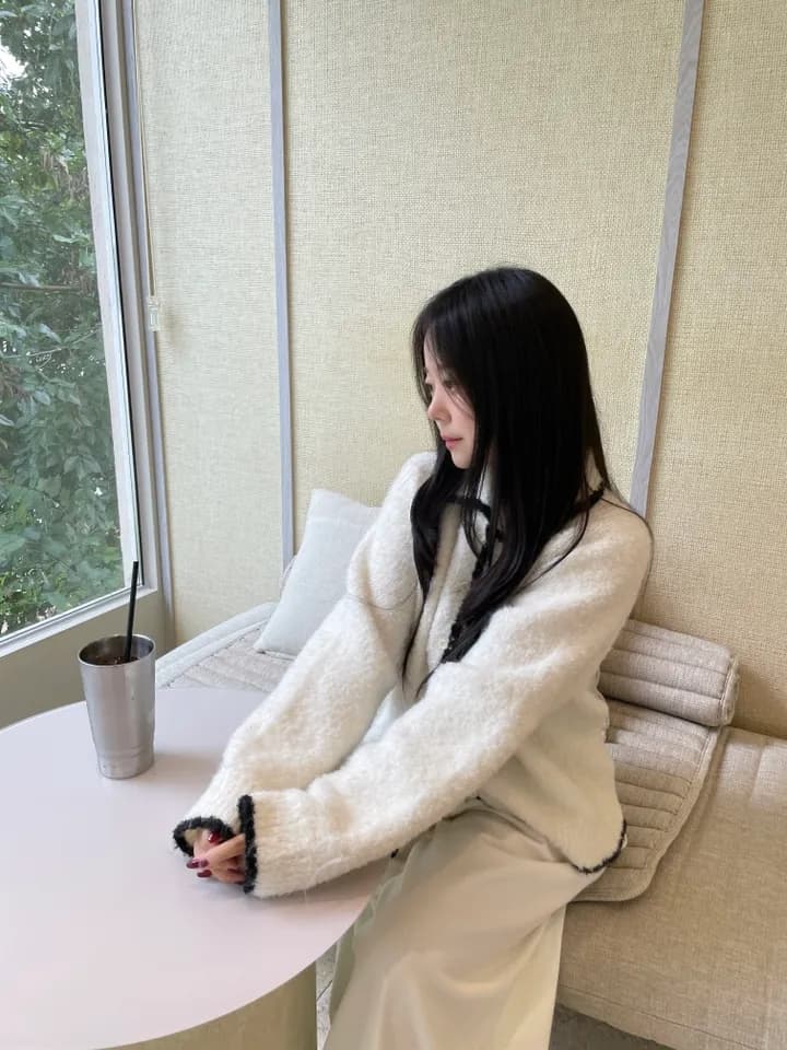 chic 한 부서 가을 겨울 부드러운 연령 감소 배색 폴로 칼라 싱글 줄 버튼 오픈 가디건 캐주얼 다용도 니트 스웨터 스웨터 상세 이미지 10