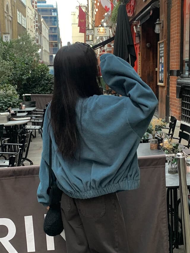 chic 한 부서 가을 겨울 느긋한 캐주얼 패션 스탠드 칼라 지퍼 다용도 보온 플리스 후드티 재킷 재킷 상세 이미지 2