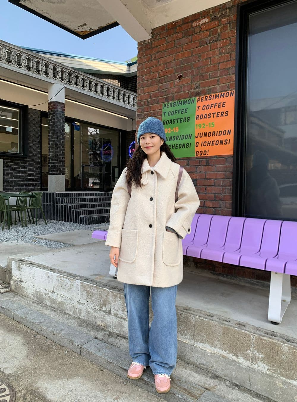 chic 한 부서 겨울 부드러운 패션 스탠드 칼라 보온 솜을 넣은 두꺼운 서클 뭐라구? 모직 바람막이 외투 상세 이미지 1