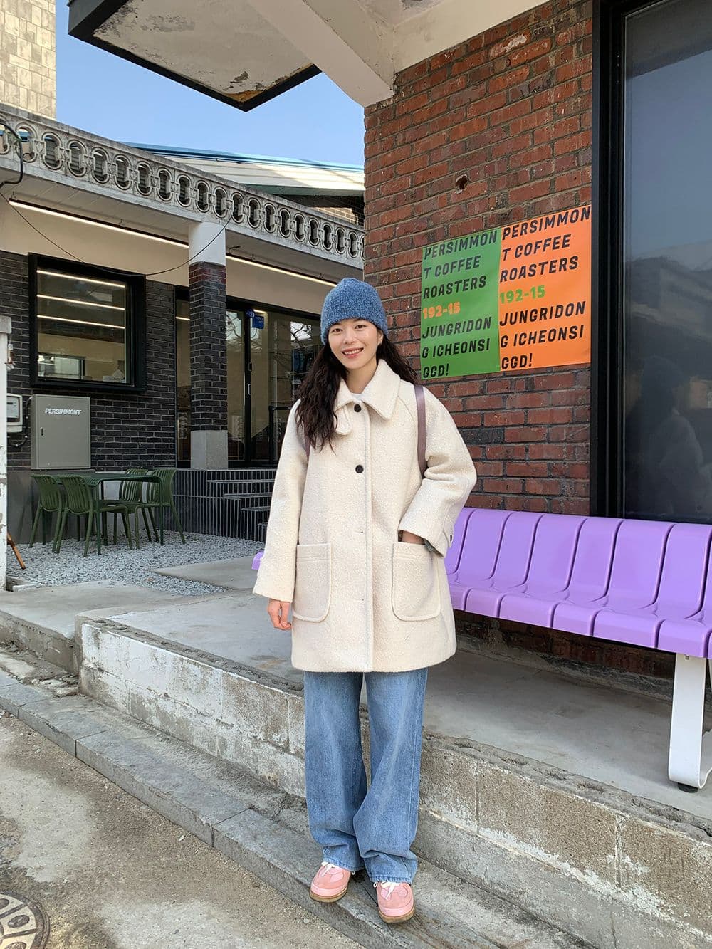 chic 한 부서 겨울 부드러운 패션 스탠드 칼라 보온 솜을 넣은 두꺼운 서클 뭐라구? 모직 바람막이 외투 상세 이미지 16