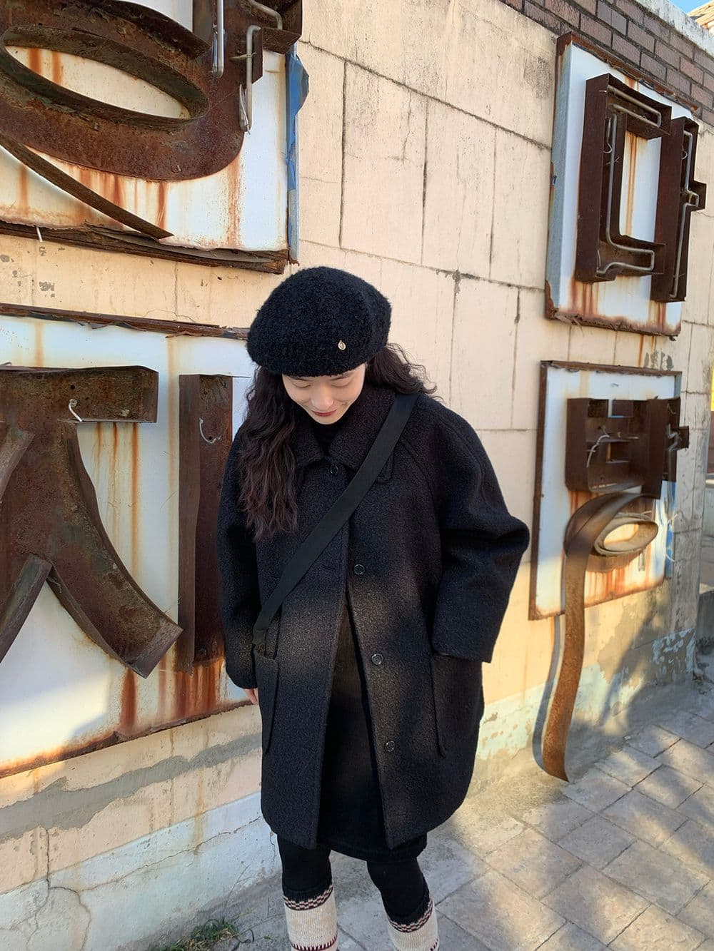 chic 한 부서 겨울 부드러운 패션 스탠드 칼라 보온 솜을 넣은 두꺼운 서클 뭐라구? 모직 바람막이 외투 상세 이미지 20