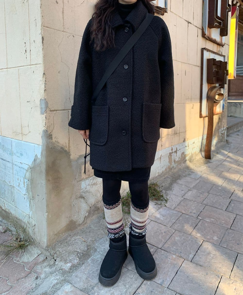 chic 한 부서 겨울 부드러운 패션 스탠드 칼라 보온 솜을 넣은 두꺼운 서클 뭐라구? 모직 바람막이 외투 상세 이미지 25