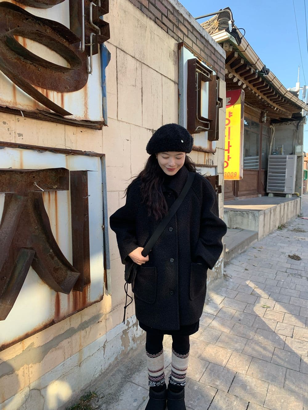 chic 한 부서 겨울 부드러운 패션 스탠드 칼라 보온 솜을 넣은 두꺼운 서클 뭐라구? 모직 바람막이 외투 상세 이미지 30
