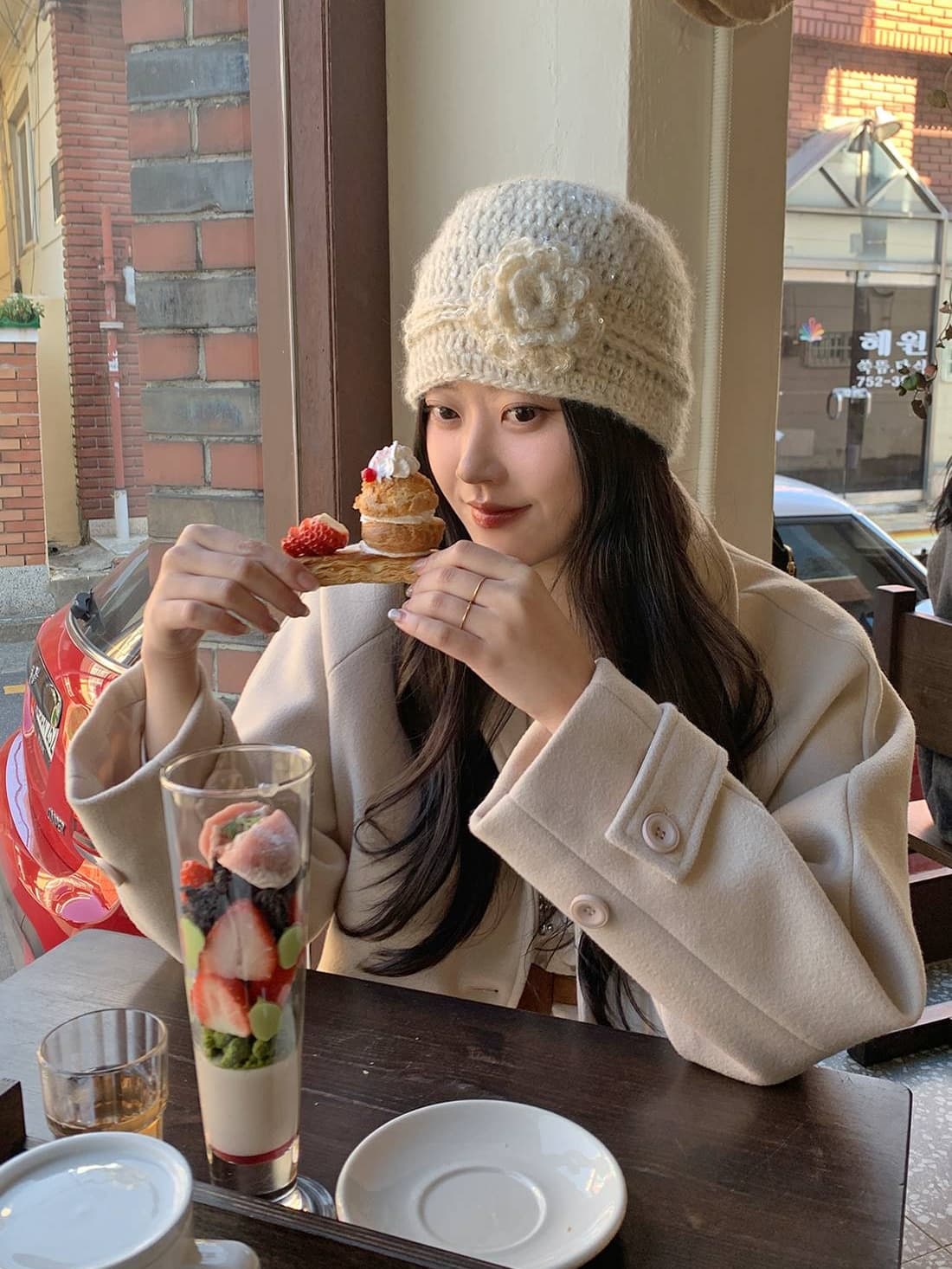 chic 한 부서 겨울 레트로 부드러운 연령 감소 폴로 칼라 싱글 줄 버튼 느긋한 다용도 모직 쇼트 스타일 재킷 재킷 상세 이미지 16