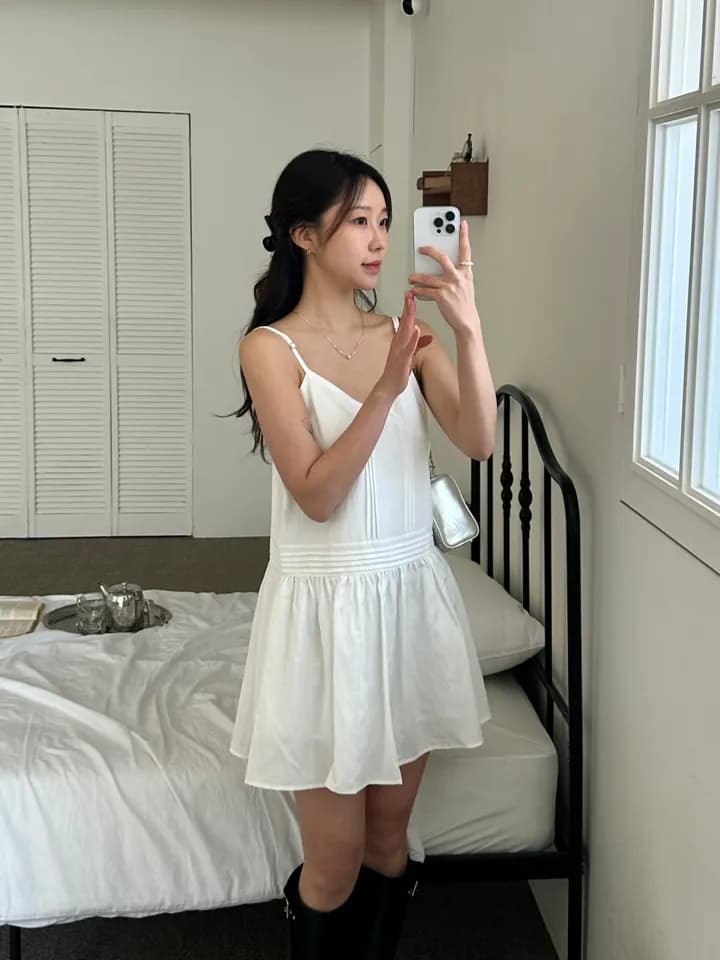 chic 한 부서 여름 작은 청신 작은 대중 디자인 센스 쇼트 스타일 작은 키 캐미솔 드레스 상세 이미지 2