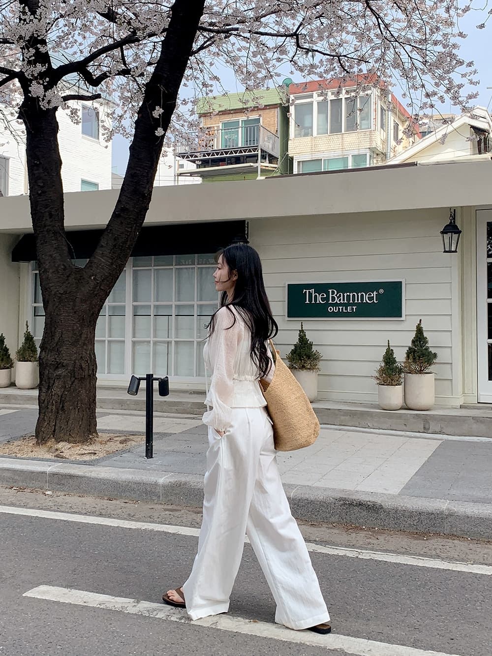 chic 한 부서 프랑스식 부드러운 V넥 달콤함 주름 장식 허리 수축 슬림해 보이는 얇은 스타일 자외선 차단 쉬폰 블라우스 맨위 상세 이미지 8