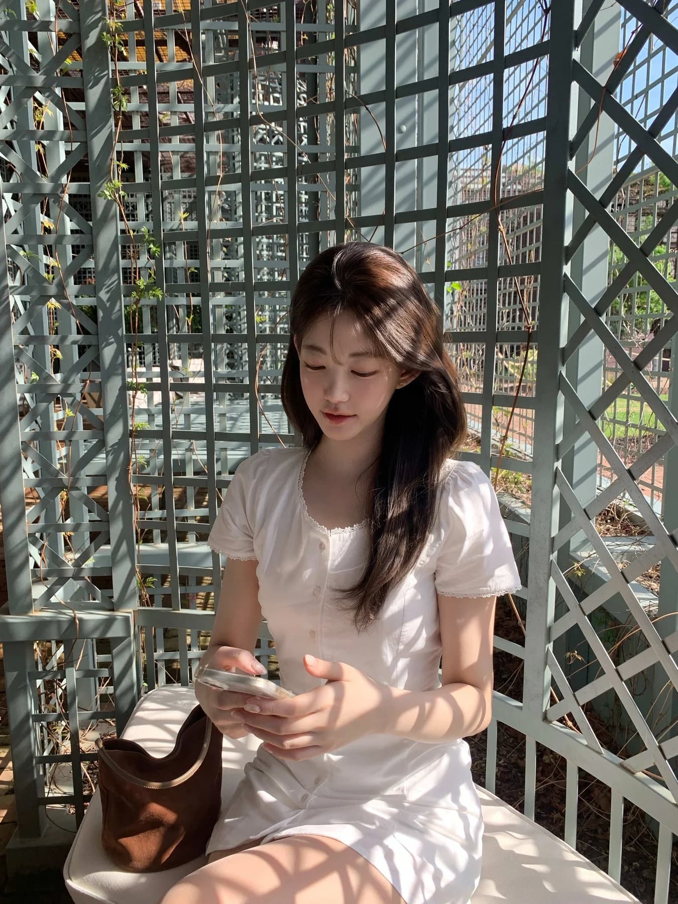 chic 한국 여름 새로운 레트로 품격 달콤함 레이스 레이스 반팔 싱글 줄 버튼 한 마디 드레스 상세 이미지 22
