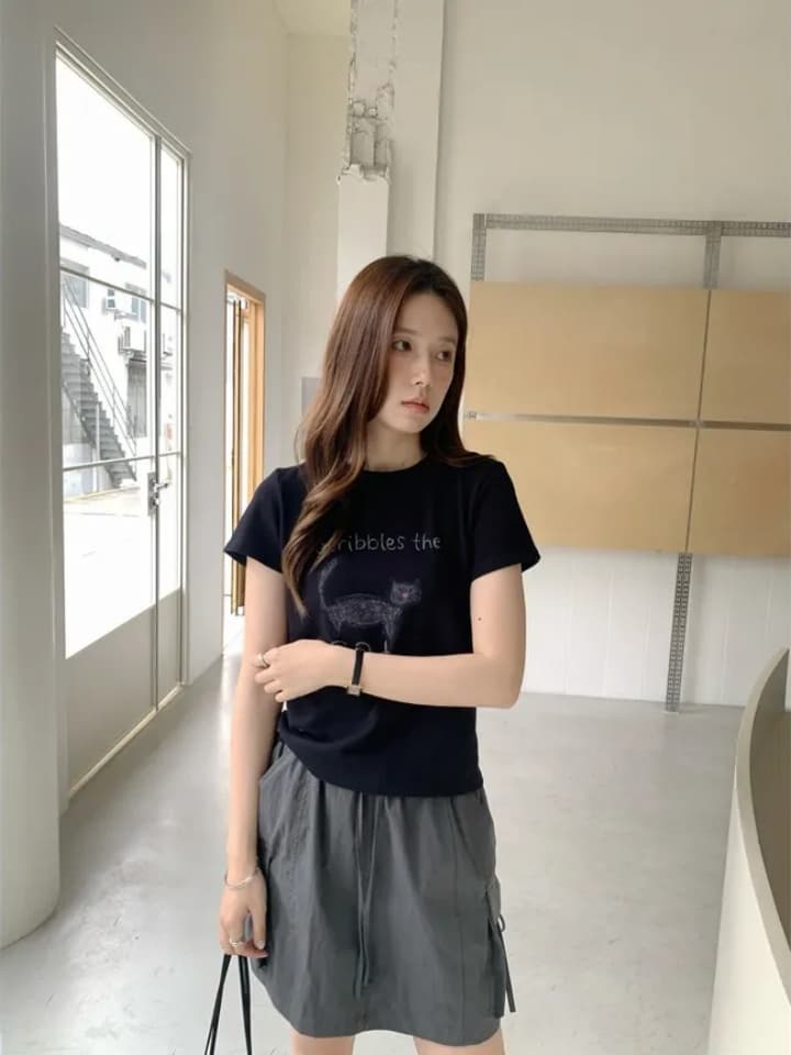 chic 한국 스타일 여름 레트로 패션 미니멀리즘 허리밴드 펌프 로프 워크웨어 주머니 다용도 짧은 바지 미니 스커트 상세 이미지 11