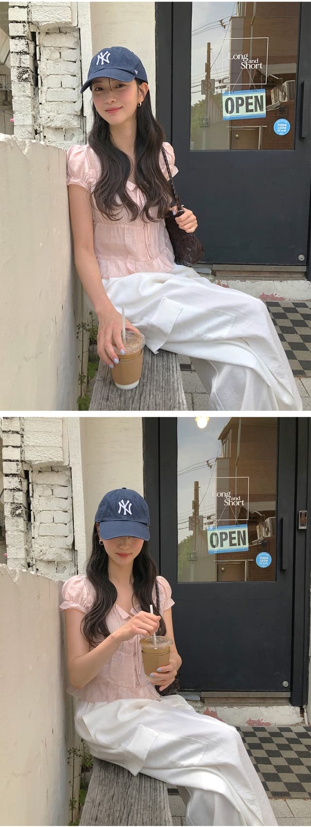 chic 한 부서 여름 프랑스식 달콤함 연령 감소 부드러운 프릴 주름 장식 허리 수축 반팔 쉬폰 셔츠 맨위 상세 이미지 4