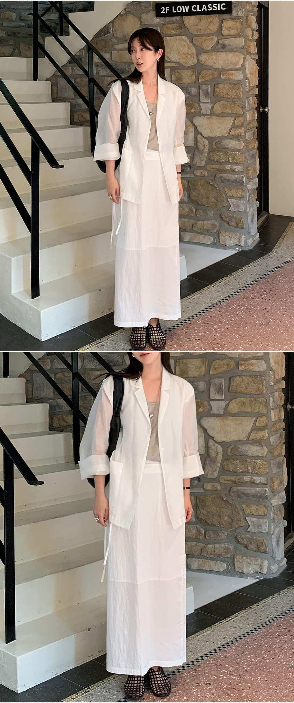 chic 한 부서 여름 레트로 빛 요리 한 패션 미니멀리즘 캐주얼 주머니 얇은 스타일 자외선 차단 조류 소녀 블레이저 상세 이미지 15