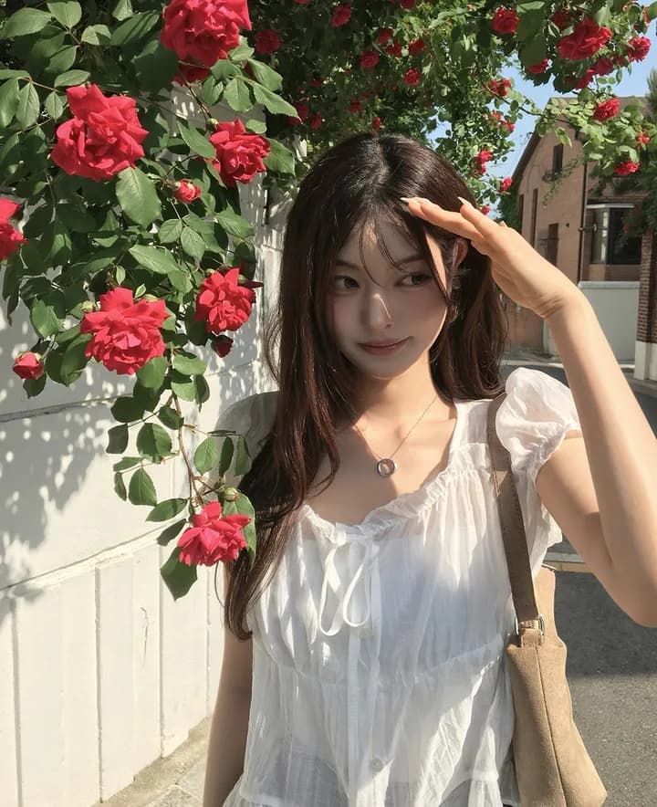 chic 한 부서 여름 프랑스식 달콤함 연령 감소 부드러운 프릴 주름 장식 허리 수축 반팔 쉬폰 셔츠 맨위 상세 이미지 14