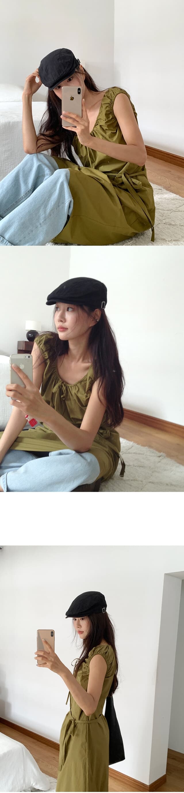 chic 한 부서 여름 프랑스식 부드러운 달콤함 오프숄더 레이스업 허리 수축 느긋한 루즈핏 휴가 캐주얼 드레스 상세 이미지 5