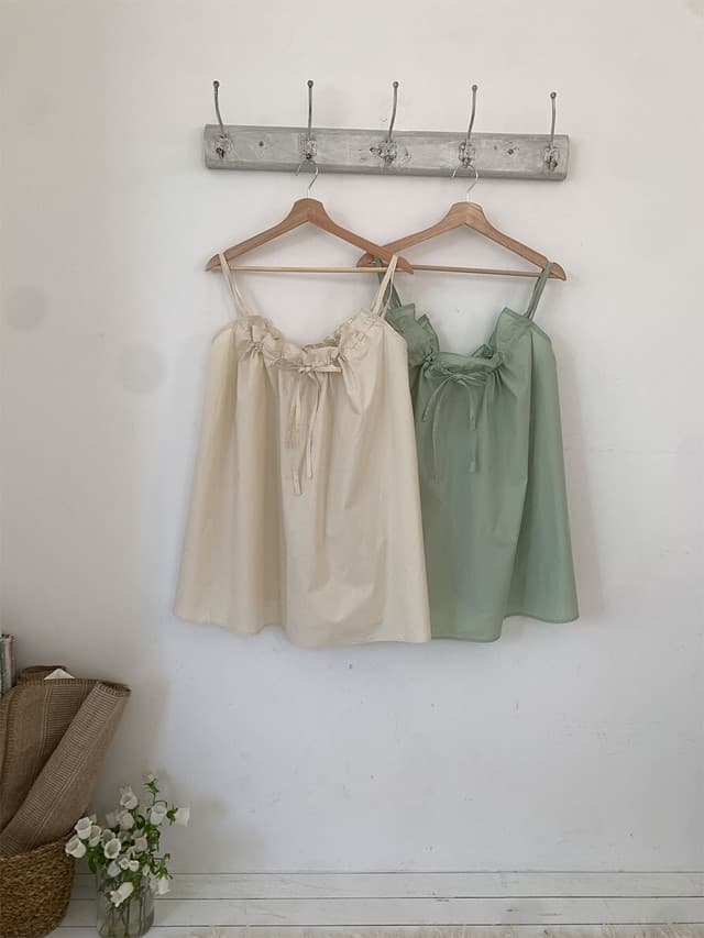 chic 한 부서 여름 달콤함 순수한 욕망 작은 대중 더블 어깨끈 펌프 로프 루즈핏 캐주얼 휴가 다용도 슬립 드레스 상세 이미지 19