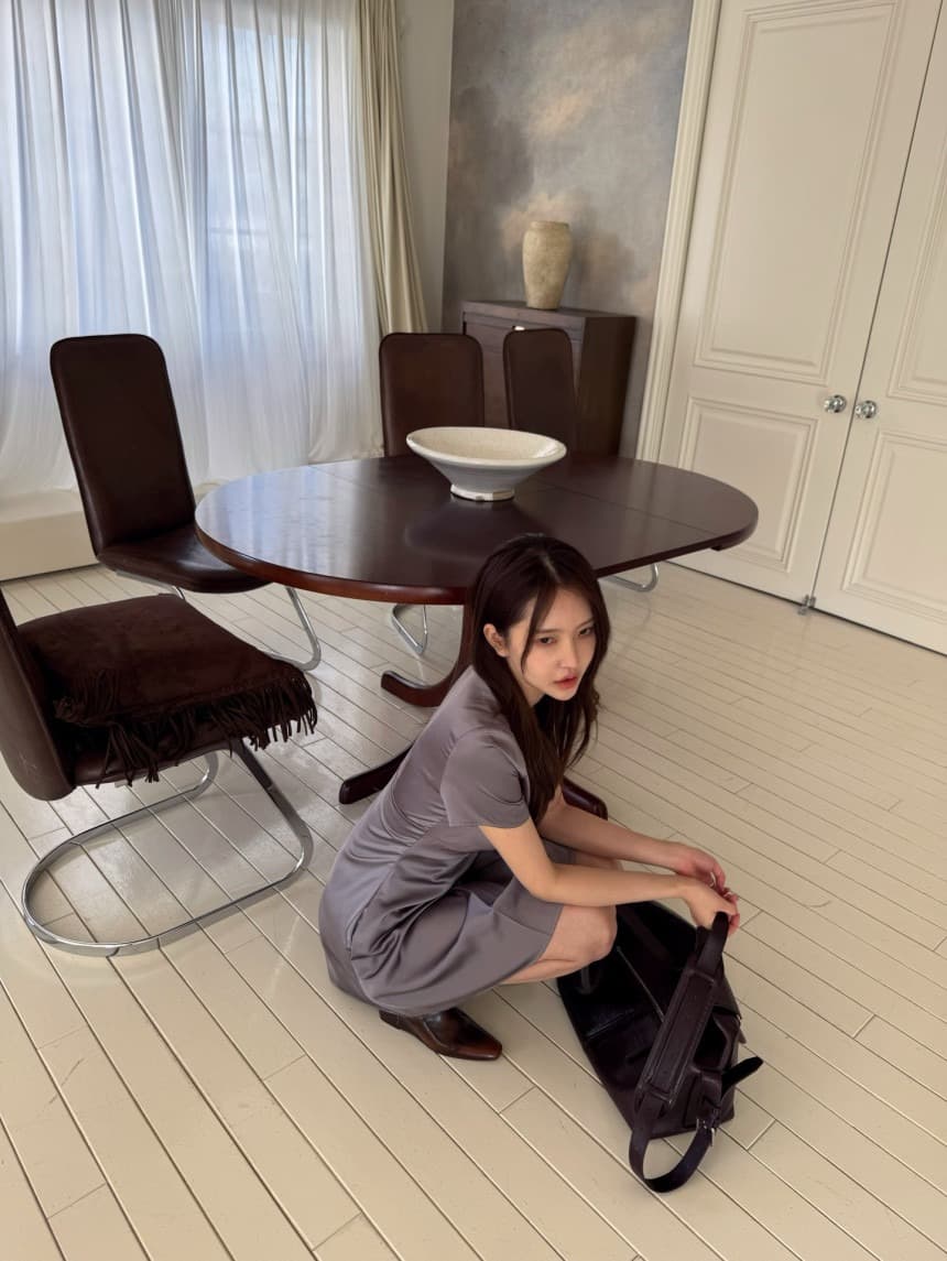 ins 한 부서 여름 프랑스식 레트로 u 칼라 미니멀리즘 품격 반팔 작은 키 한 마디 미니 스커트 드레스 상세 이미지 13