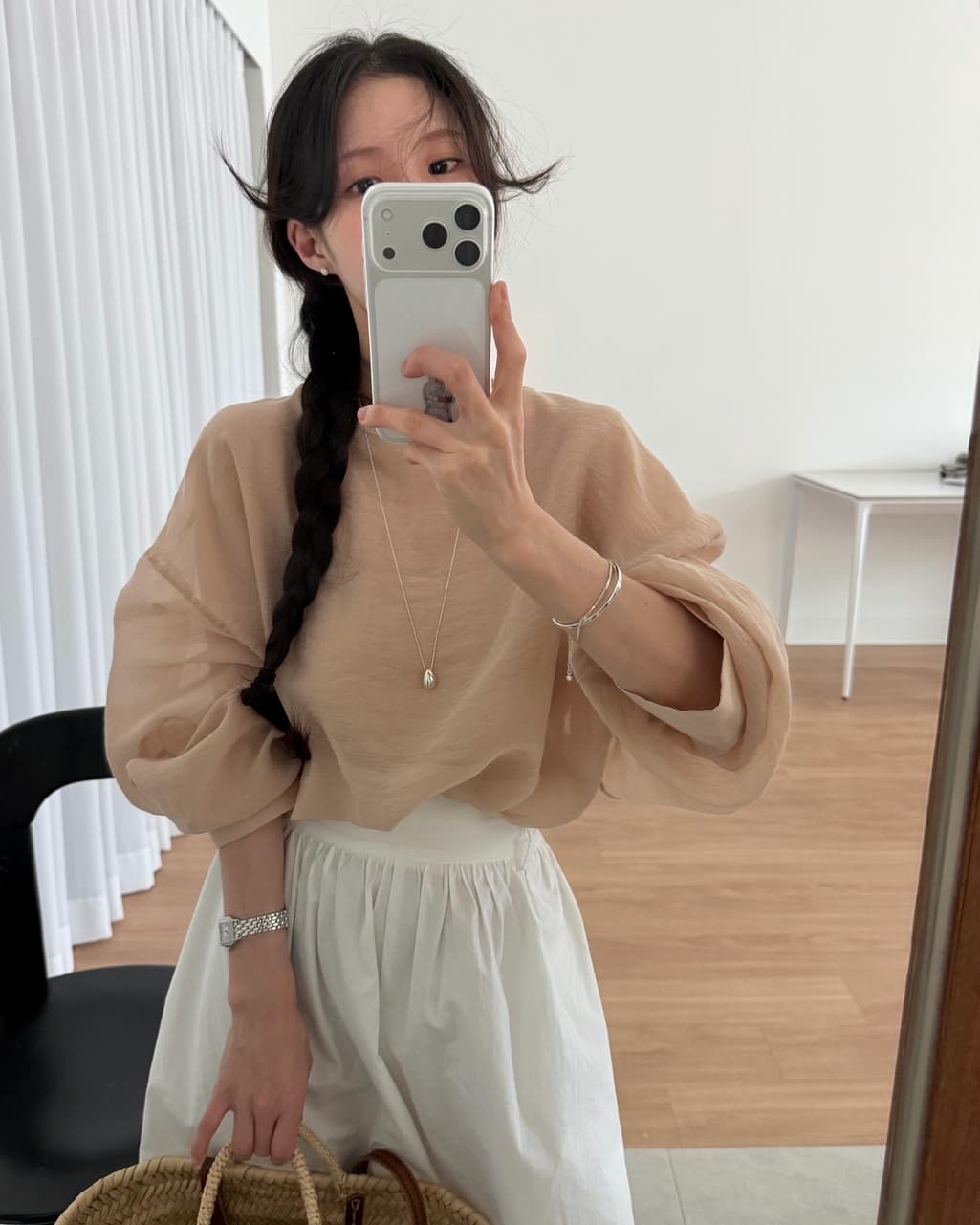 chic 한 부서 이른 가을 패션 레트로 작은 스탠드 칼라 싱글 줄 버튼 양면 착용 루즈핏 다용도 긴팔 셔츠 맨위