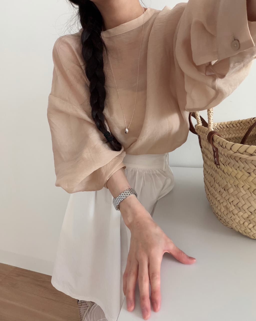chic 한 부서 이른 가을 패션 레트로 작은 스탠드 칼라 싱글 줄 버튼 양면 착용 루즈핏 다용도 긴팔 셔츠 맨위 상세 이미지 12