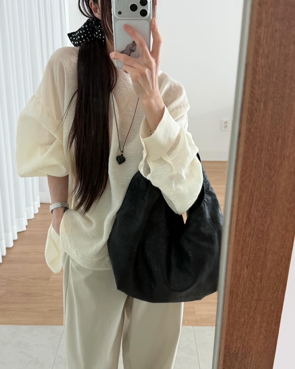 chic 한 부서 이른 가을 패션 레트로 작은 스탠드 칼라 싱글 줄 버튼 양면 착용 루즈핏 다용도 긴팔 셔츠 맨위 상세 이미지 16