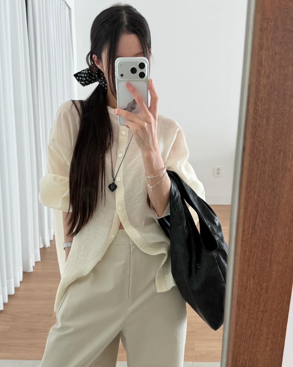 chic 한 부서 이른 가을 패션 레트로 작은 스탠드 칼라 싱글 줄 버튼 양면 착용 루즈핏 다용도 긴팔 셔츠 맨위 상세 이미지 19