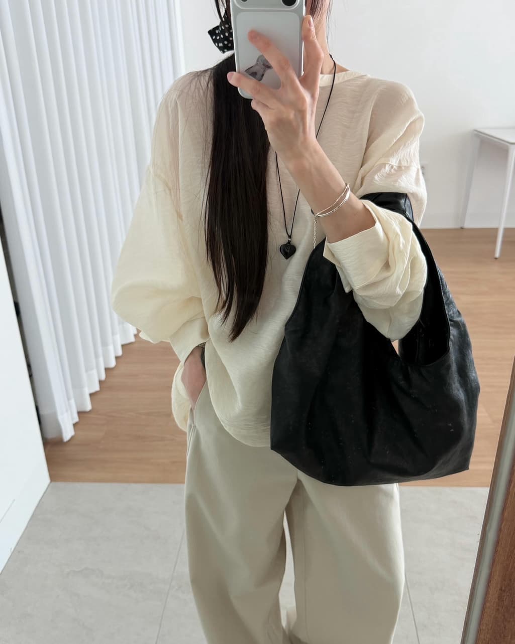 chic 한 부서 이른 가을 패션 레트로 작은 스탠드 칼라 싱글 줄 버튼 양면 착용 루즈핏 다용도 긴팔 셔츠 맨위 상세 이미지 22