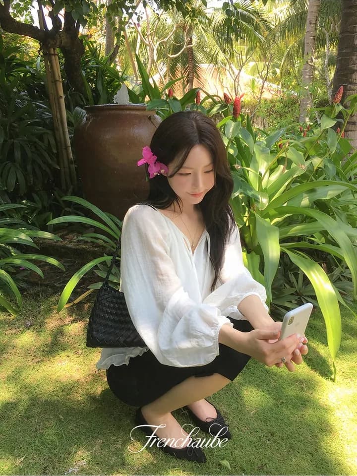 chic 한 부서 이른 가을 프랑스식 부드러운 패션 연령 감소 프릴 레이스업 루즈핏 느긋한 긴팔 셔츠 맨위 상세 이미지 3