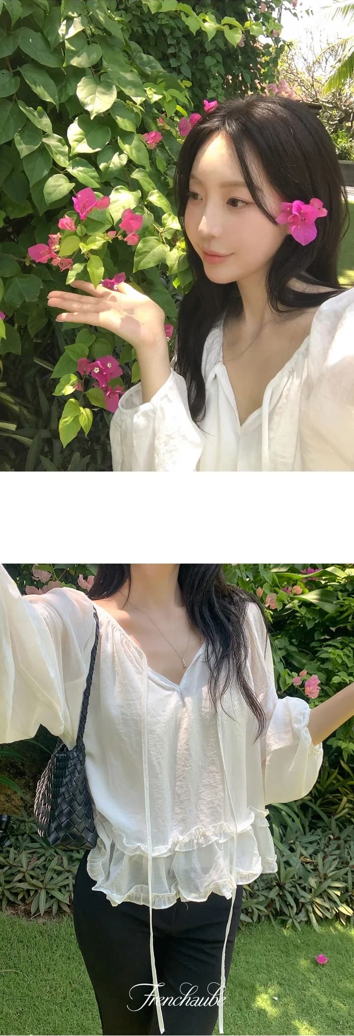 chic 한 부서 이른 가을 프랑스식 부드러운 패션 연령 감소 프릴 레이스업 루즈핏 느긋한 긴팔 셔츠 맨위 상세 이미지 13
